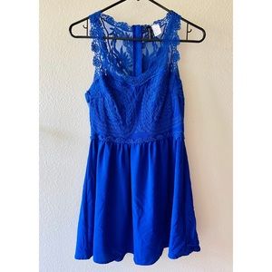 H&M Royal Blue Lace Bodice Dress